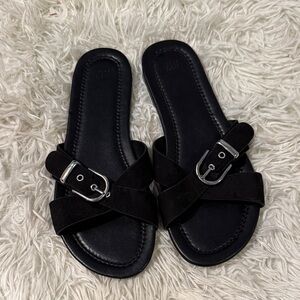 Black Slide Sandals